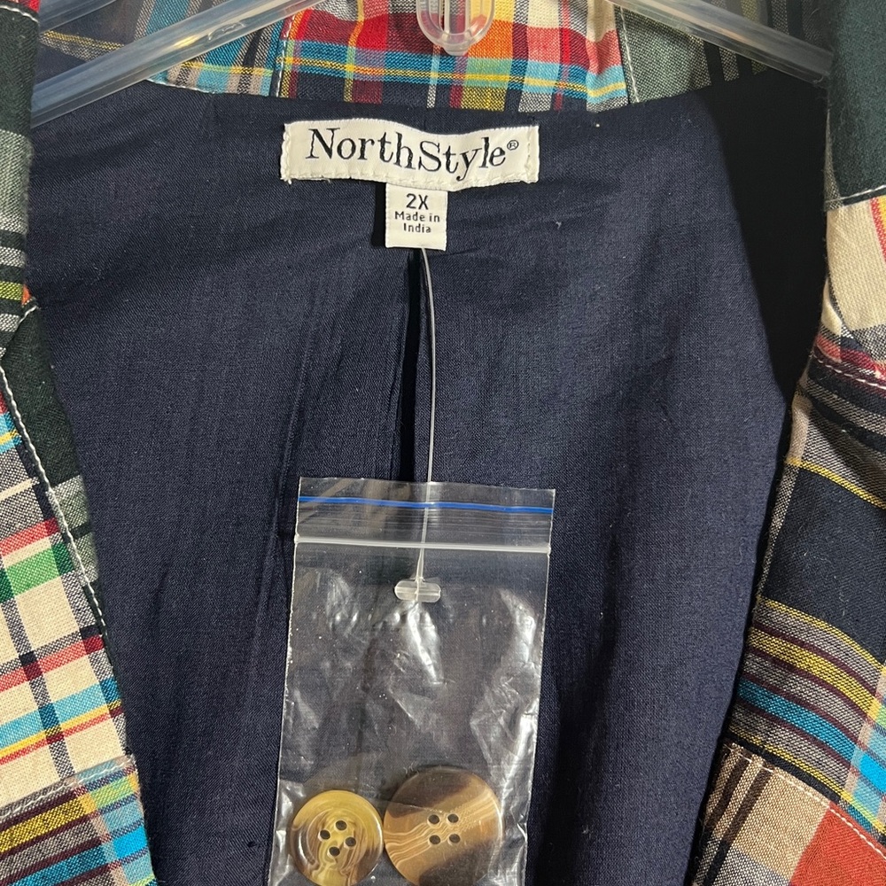 NEW! North Style Madras blazer - Picture 2 of 5